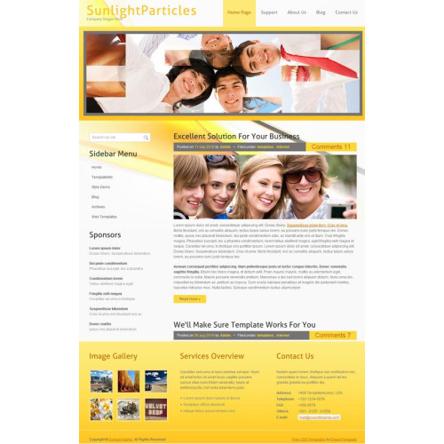 Корпоративная версия html сайта в желтых тонах