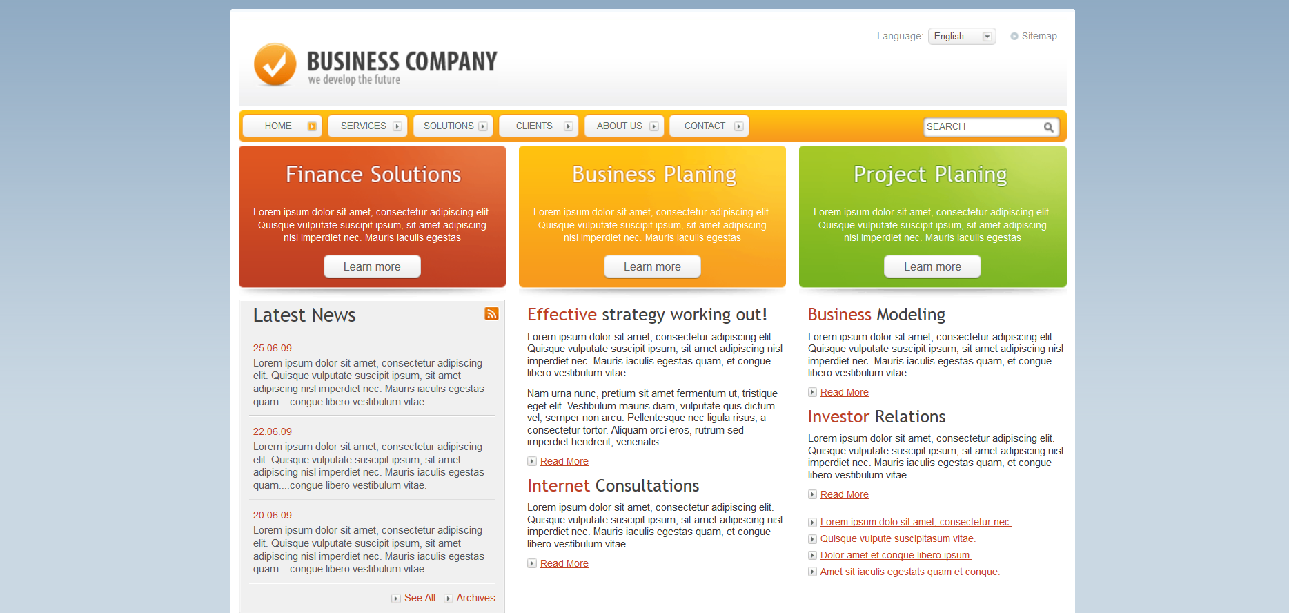 Шаблон сайта Бизнес №530