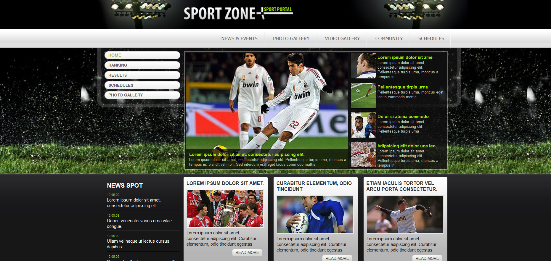 Шаблон сайта Спорт №576